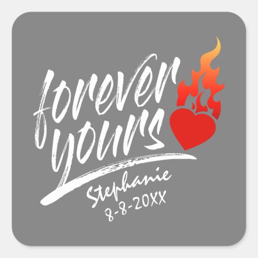 Forever Votre Nom Personnalisé Valentine | Sticker (Devant)