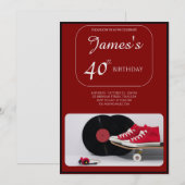 "Forever Young" 40ste verjaardag uitnodiging voor (Voorkant / Achterkant)