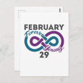 Forever Young Leap Year Verjaardag Leapling Briefkaart (Voorkant / Achterkant)