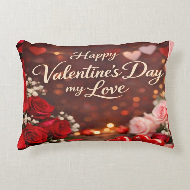 'Forever Your Valentine' Accent Pillow Accent Kussen (Voorkant)