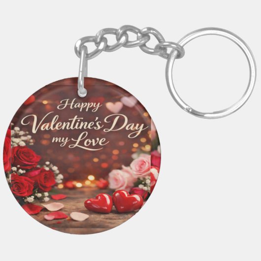 'Forever Your Valentine' Acrylic Keychain (Achterkant Links)