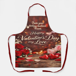 'Forever Your Valentine' All-Over Print Apron Schort