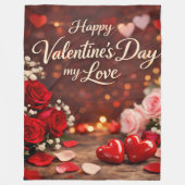 'Forever Your Valentine' Fleece Blanket (Voorkant)