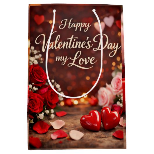 'Forever Your Valentine' Gift Bag Medium Cadeauzakje (Voorkant)