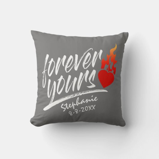 Forever Yours Custom Name Valentijn | Sierkussens Kussen (Voorkant)