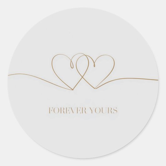 Forever Yours: Intertwined Hearts Design Ronde Sticker (Voorkant)