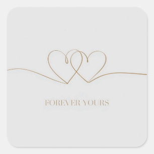 Forever Yours: Intertwined Hearts Design Vierkante Sticker