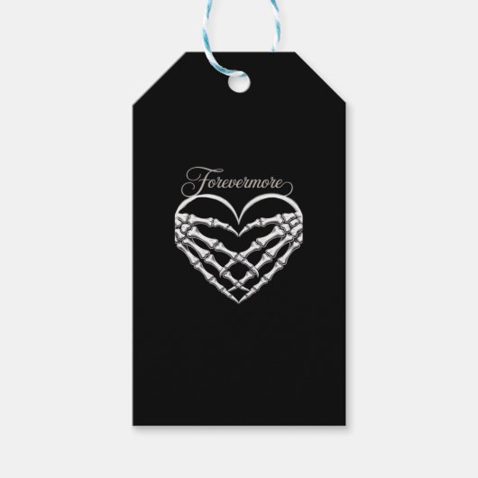 Forevermore Skeleton Hands Heart Gothic Romance Cadeaulabel (Voorkant)