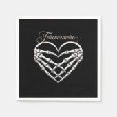 Forevermore Skeleton Hands Heart Gothic Romance Servet (Voorkant)