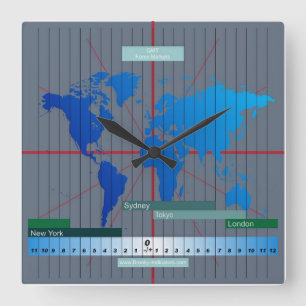 Forex Market Times Clock Discount Vierkante Klok