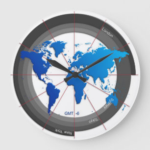 Forex Markets Timezone Clock GMT-6 Grote Klok