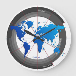Forex Markets Timezone Clock GMT-7 Grote Klok