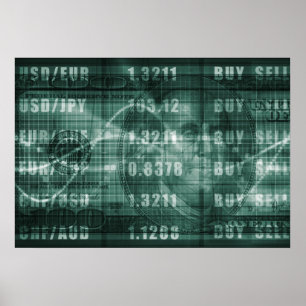 Forex Trading Online en met US Dollar Graph Poster