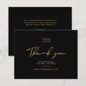 Forfait Entreprise moderne Noir & Or Merci (Devant / Derrière)