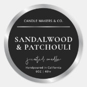 Forfait Étiquette circulaire à bougie noir et arge (Devant)