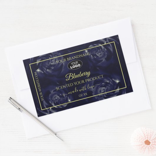 Forfait Floral Étiquette bleu foncé Rose Logo (Enveloppe)