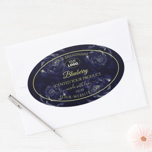 Forfait Floral Étiquette bleu foncé Rose Logo (Enveloppe)