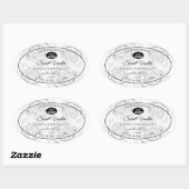 Forfait Floral noir et blanc Étiquette Logo (Feuille)