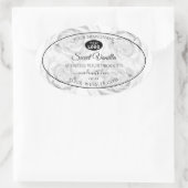 Forfait Floral noir et blanc Étiquette Logo (Sac)