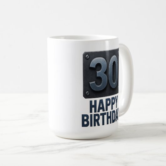 Forgé à 30 ans : Mug d'anniversaire industriel (Devant droit)