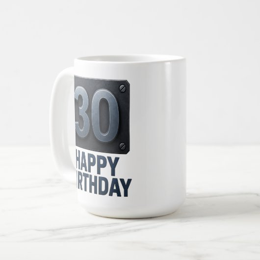 Forgé à 30 ans : Mug d'anniversaire industriel (Devant gauche)
