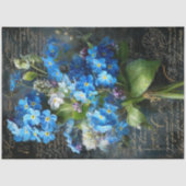 Forget-Me-Not Blue Floral Decoupage Tissuepapier (Voorkant)