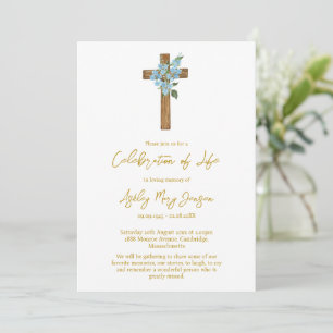 Forget me not Cross viering van het leven rouwdien Kaart
