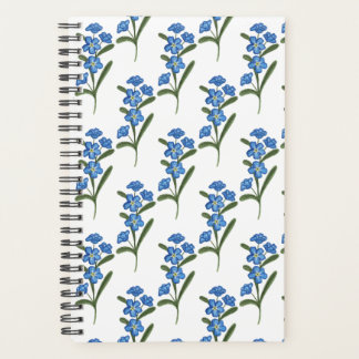 Forget Me Not Flower Planner - wit patroon