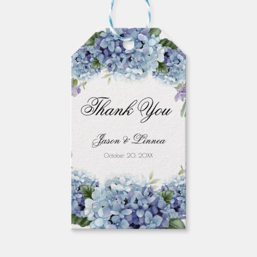 Forget-Me-Not Flowers Waterverf Elegante bruiloft Cadeaulabel (Voorkant)
