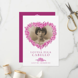 Forget-me-not funeral service programme fleur rose