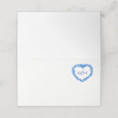 Forget me not heart art monogram wedding blue (Buitenkant ongevouwen)
