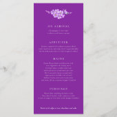 Forget-me-not heart purple white wedding menus (Dos)