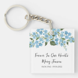 Forget me not Memorial Funeral Photo Keychain