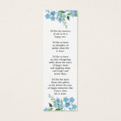 Forget me not Photo Funeral Memorial Bookmark Mini Visitekaartjes (Achterkant)