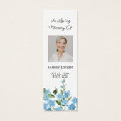 Forget me not Photo Funeral Memorial Bookmark Mini Visitekaartjes (Voorkant)