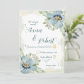 Forget-Me-Not Watercolour Florals Wedding  Kaart (Staand voorkant)