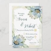 Forget-Me-Not Watercolour Florals Wedding  Kaart (Voorkant / Achterkant)