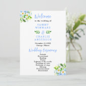 Forget-Me-Nots and Daisies Wedding Programma (Staand voorkant)