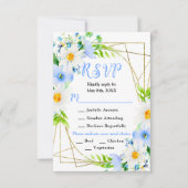 Forget Me Nots and Daisies Wedding RSVP Kaartje (Voorkant)