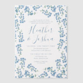  Forget Me Nots Floral Wedding Vellum Uitnodigingen (Voorkant)