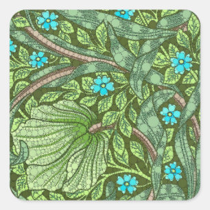 Forget-Me-Nots, Stippen van After William Morris Vierkante Sticker