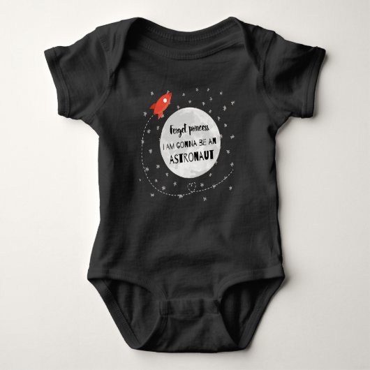 Forget princess astronaut Rakete Weltall Mond Romper (Voorkant)