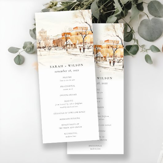 Forgo North Dakota City Scape Wedding Program Kaar Kaart