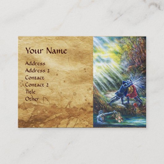 FORGOTTEN ROOS Fighting Knight,Devil,Parchment Visitekaartje (Voorkant)