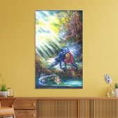 FORGOTTEN ROOS vecht tegen nachten, geld en duivel Canvas Afdruk (Insitu (Woonkamer))