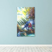 FORGOTTEN ROOS vecht tegen nachten, geld en duivel Canvas Afdruk (Insitu (Houten vloer))