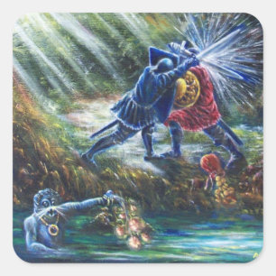 FORGOTTEN ROOS vecht tegen nachten, geld en duivel Vierkante Sticker