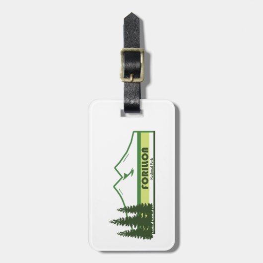 Forillon Nationaal Park Groene Strepen Bagagelabel (Voorkant verticaal)