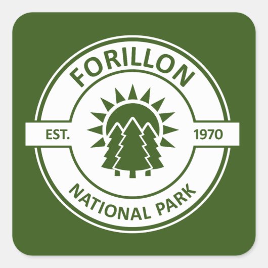 Forillon National Park Sun Trees Vierkante Sticker (Voorkant)