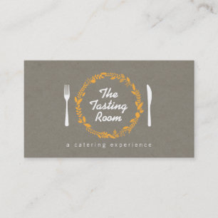 Fork and Knife Wreath 5 Catering, Chef, Restaurant Visitekaartje